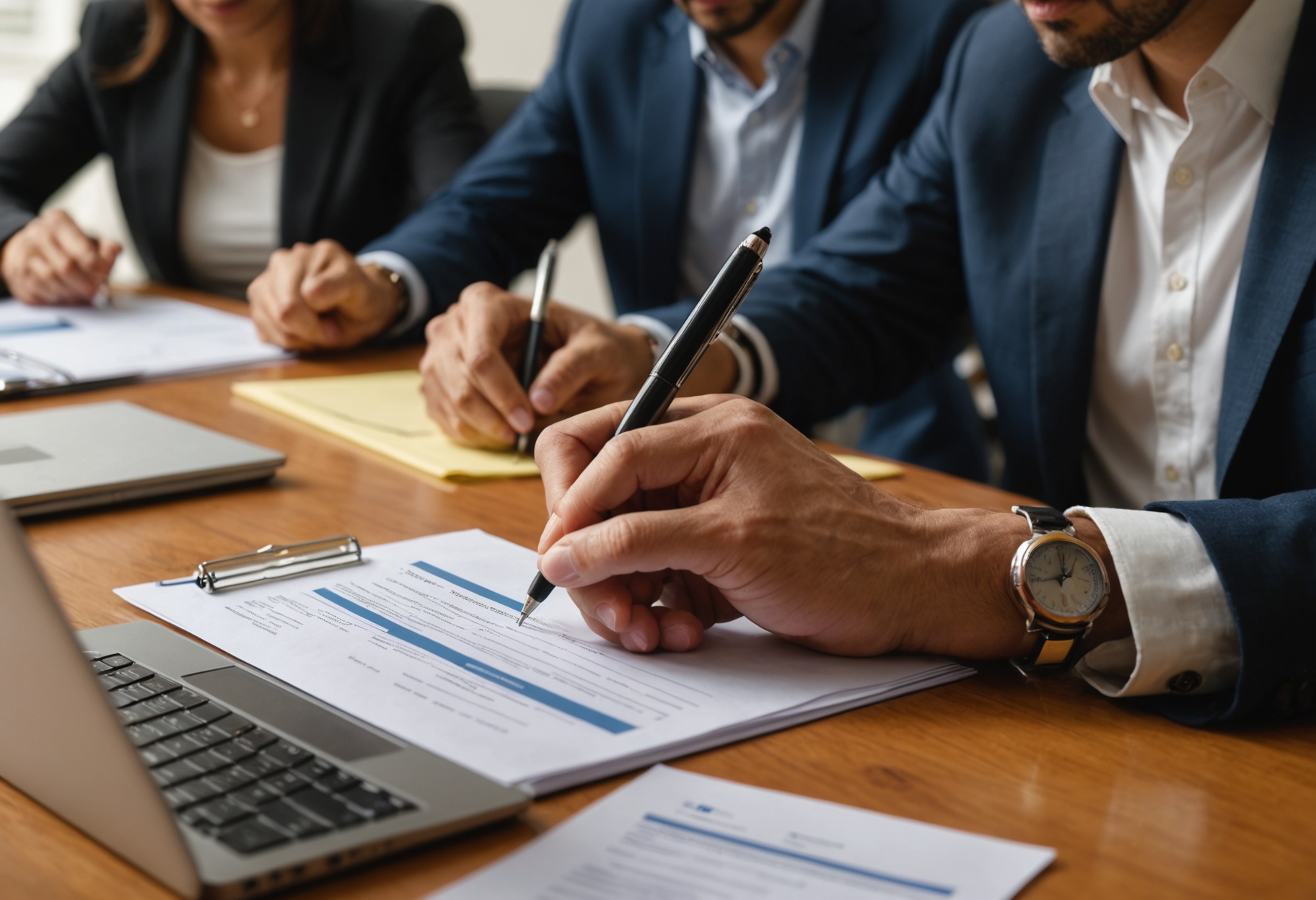 Persona revisando documentos relacionados con business support person